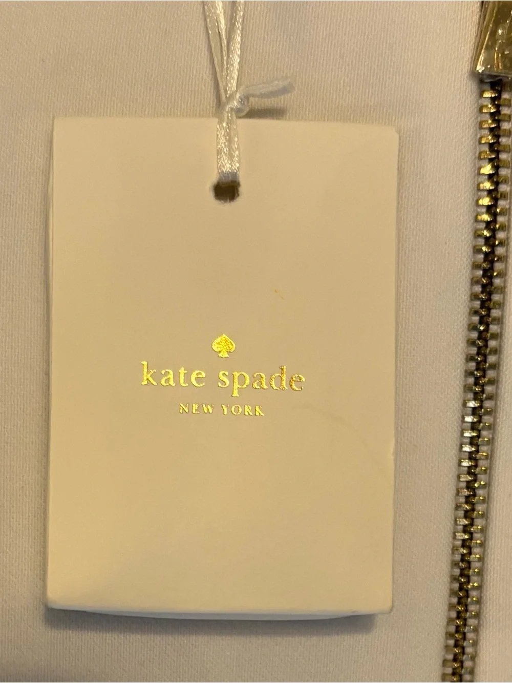 NWT Kate Spade Off-White Embellished Shoulder Top Size 8